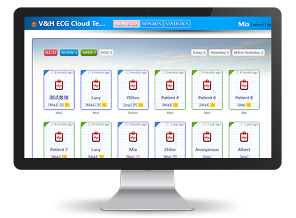 portable wireless bluetooth medical degreed 12 channel electrocardiogram vhecg icv200(ble)